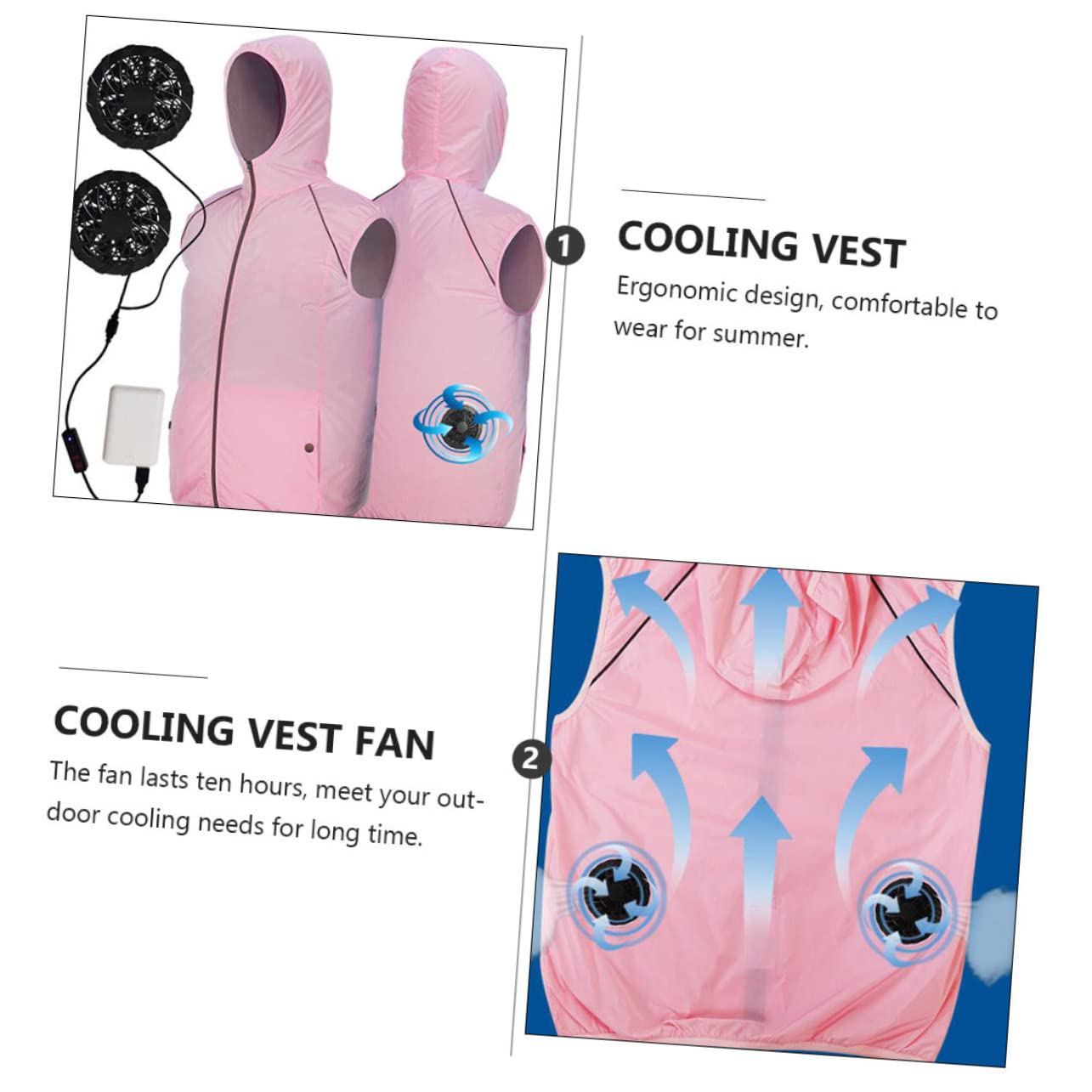 DOITOOL Chaleco De Enfriamiento Chaleco De Hielo Reflectante Chaqueta De Enfriamiento De o Ventilador De Ciclismo Chaquetas Reflectantes Para Hombres Alimentado