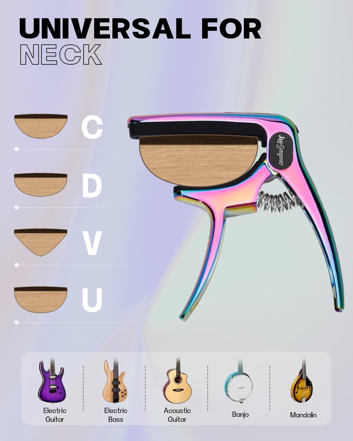 Leo Jaymz Heavy Duty Guitar Capo for Acoustic/Electric Guitars, Guitar Clip made of Zinc Alloy Metal - Image 4