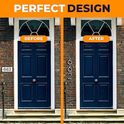 House Numbers (White) - 5 Inch Height Modern House Numbers For Outside Door Plaque Address Number With Floating Mount (3) #TOP6