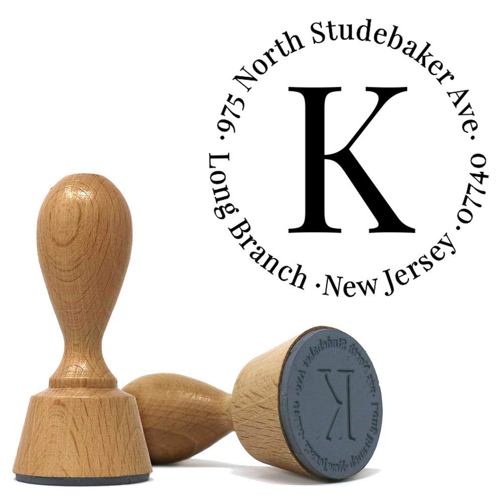 Custom Classic European Hand Stamp | Solid Oak European Hand Stamp | Design 1