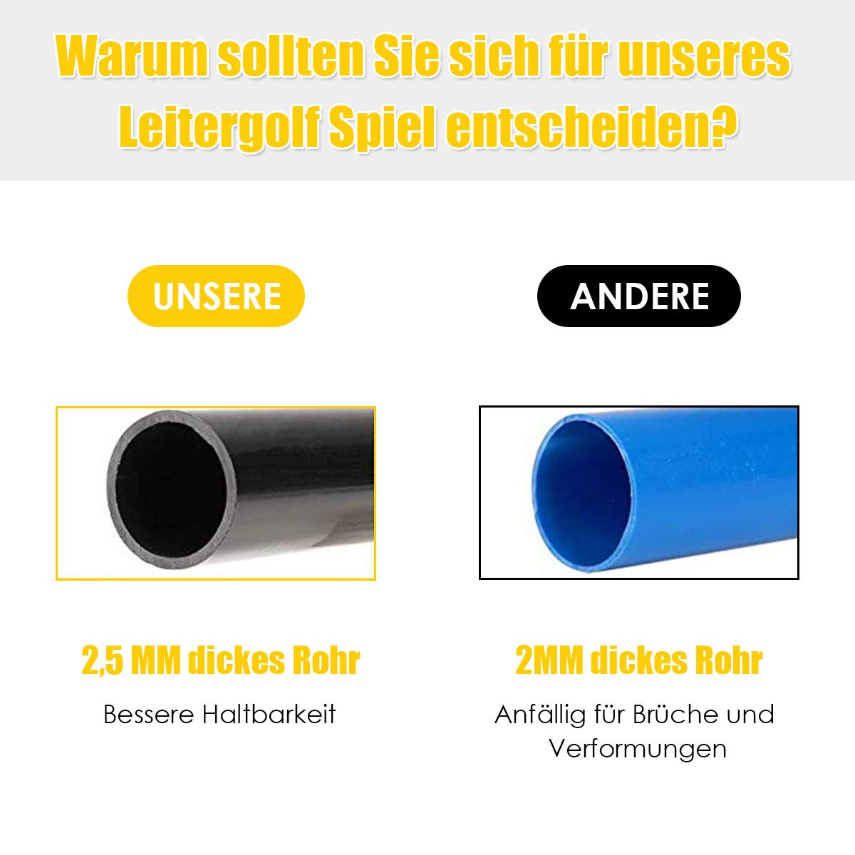 COSTWAY 2er Set Leitergolf Wurfspiel, Laddergolf mit eingebautem Score-Tracker, Leitergolf-Set inkl. Kugeln und Tragetasche, Wurfspiel für die gesamte Familie für Rasen, Strand, Partys