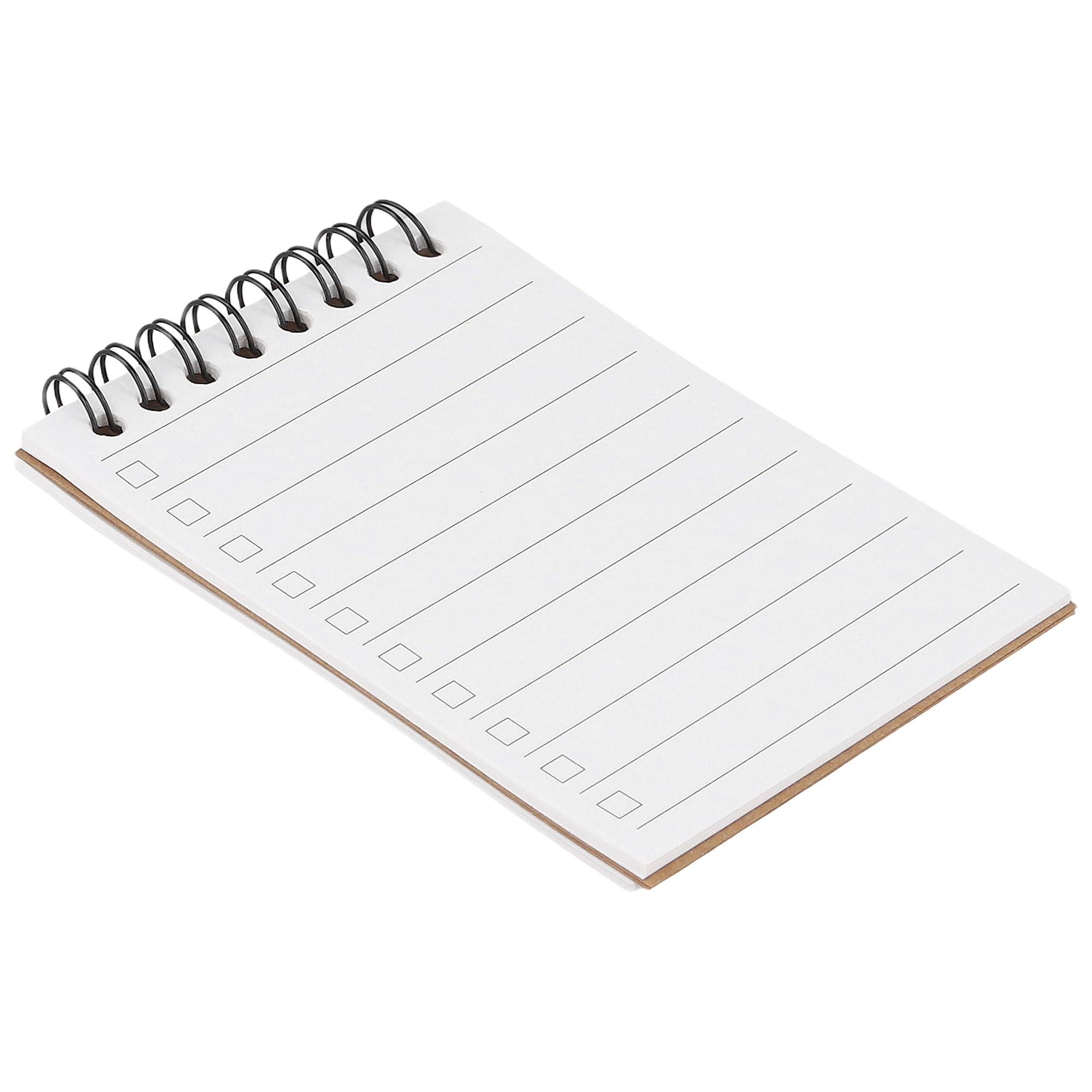 Kraft Spiral Notebook, A7 Small Brown Lined Notepad, 4.7x3.1 Inch, 50 Sheets, 70gsm, 50 Pack