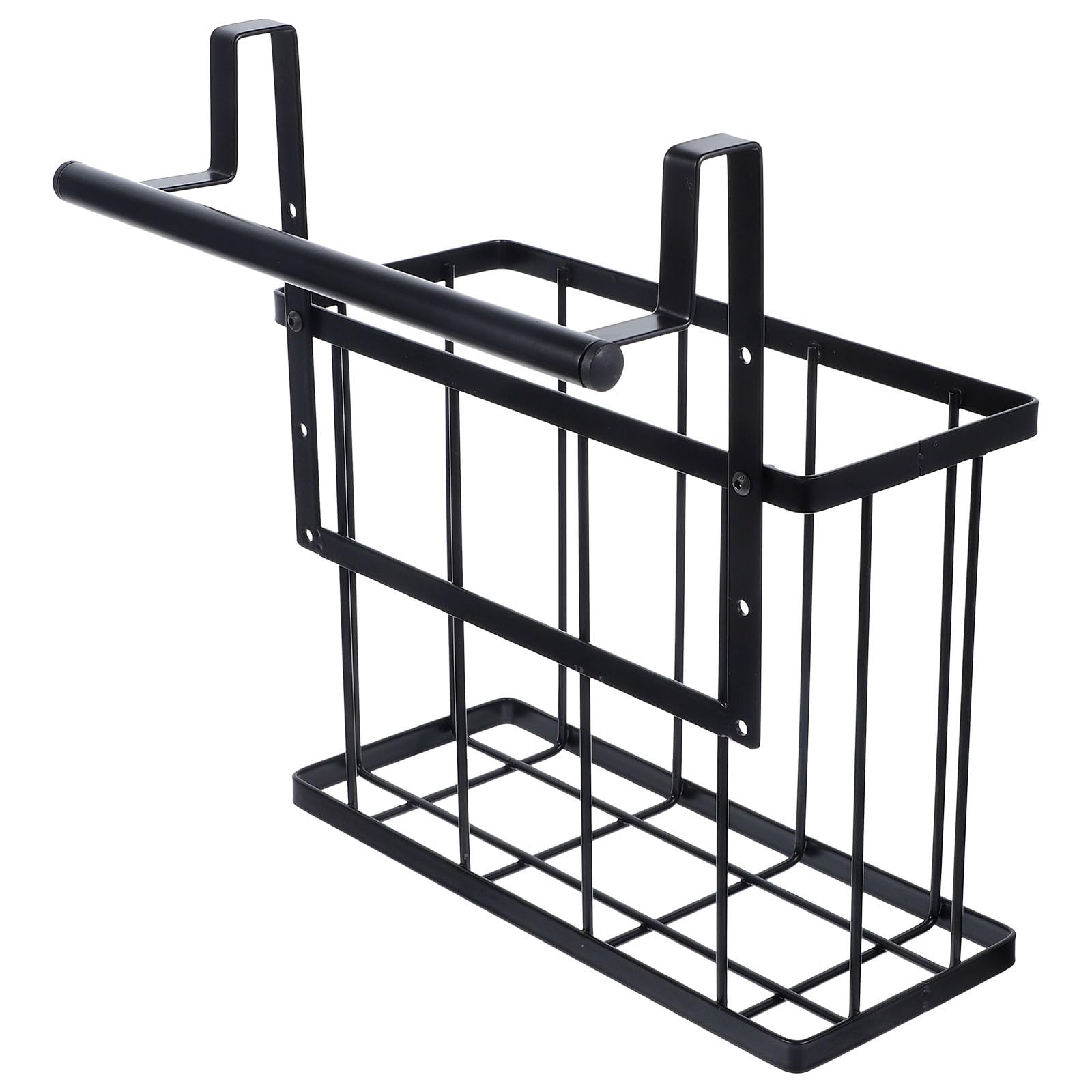 Cesta colgante de cocina para verduras en acero al carbono negra de diseño simple y elegante