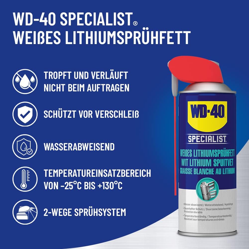 WD-40 Specialist Weißes Lithiumsprühfett Smart Straw 6x300ml