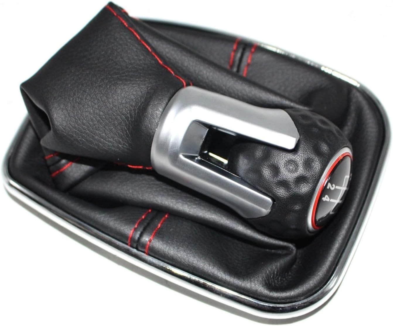 Car Luxury Leather Gear Shift Knob Lever Shifter Gaitor Boot Cover Replacement for Golf 4 IV for MK4 GTI R32 for Jetta 19992004 (5 Speed)(6 Speed)