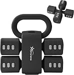 2-in-1 Adjustable Dumbbell & Kettlebell Set for Women (1.1-12.1 lbs), Quick-Change Free Weights for Home Gym, Pilates & Full Body Workout