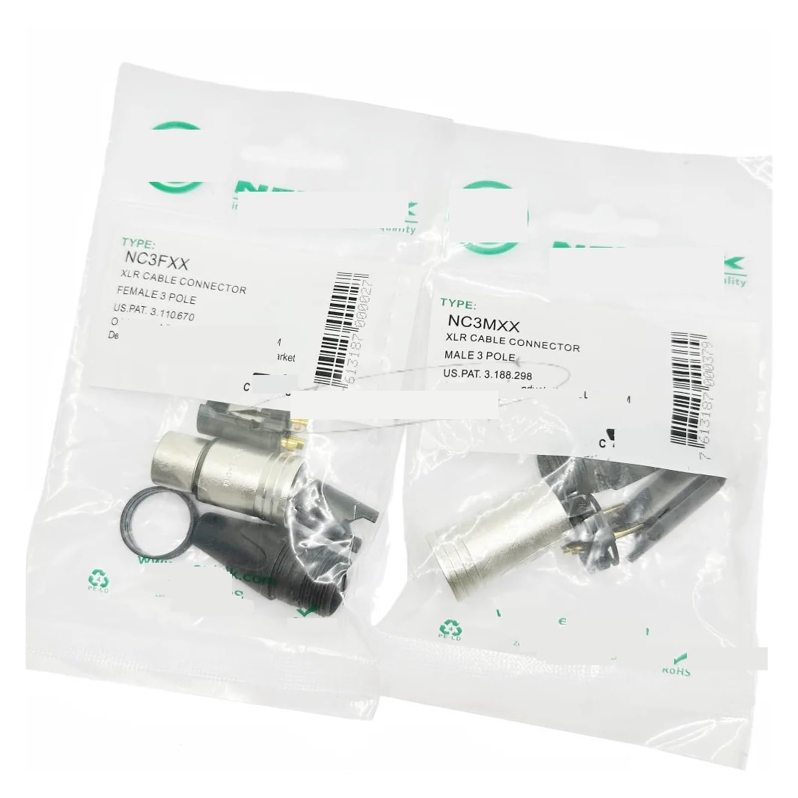 500 TEILE/LOS for NEUTRIK drei-core XLR vergoldet mikrofon männlichen und weiblichen stecker NC3FXX -B 250PCS/NC3MXX -B 250PCS(250pairs Silver)