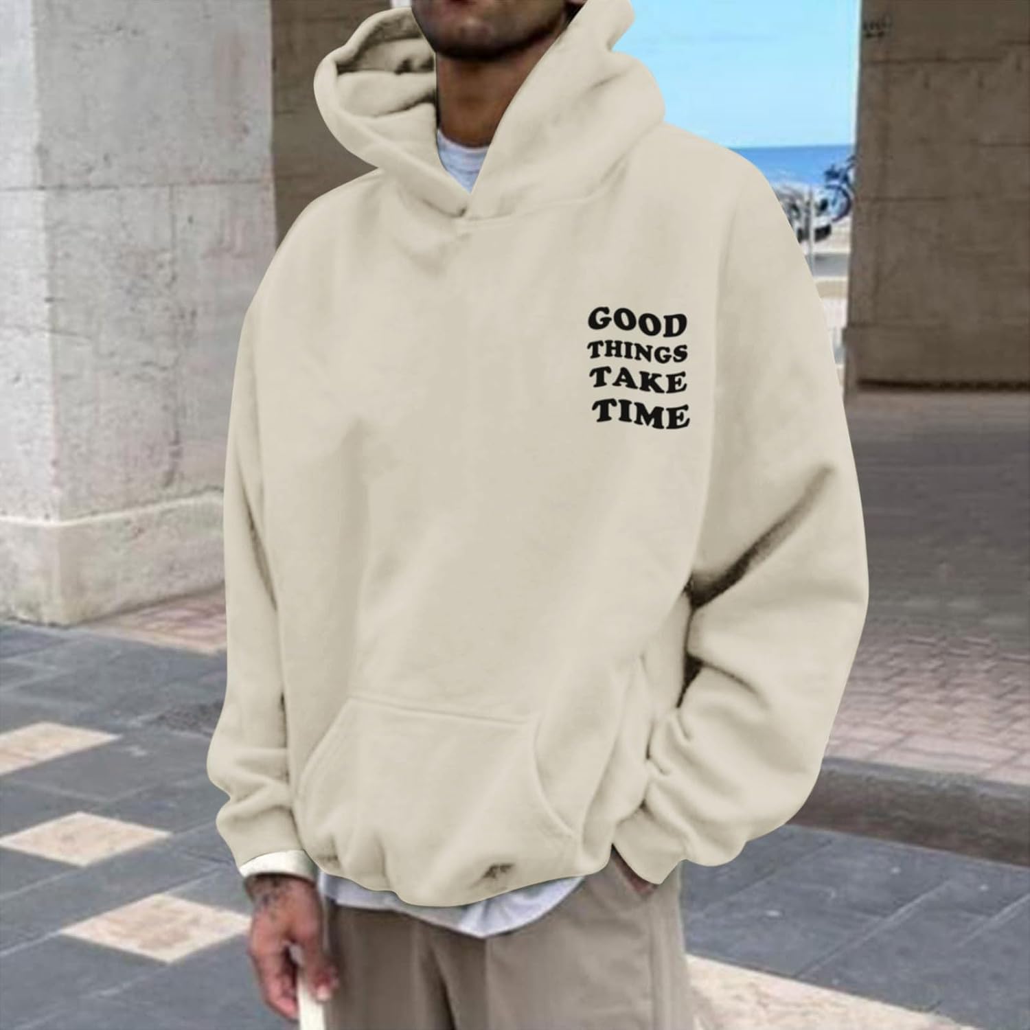 Graphic Streetwear Hoodies For Men Vintage Hoodie Inspirational Retro Floral Sweatshirt Postive Cotton Pullover Tops - Image 2