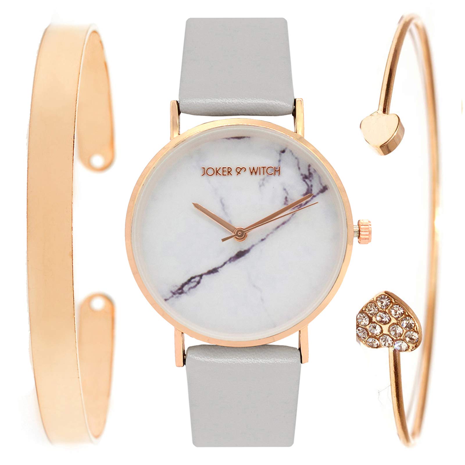 Joker & Witch Synthetic Star Rosegold Analog Watch Bracelet Set For Women, White Dial, Gray Band (B08G8RMQHQ) Amazon Price History, Amazon Price Tracker