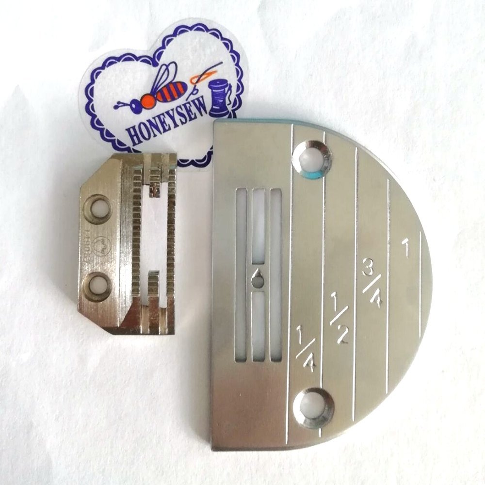 HONEYSEW Feed Dog & Needle Plate Set for Industrial Sewing Machine Juki Brother Singer
