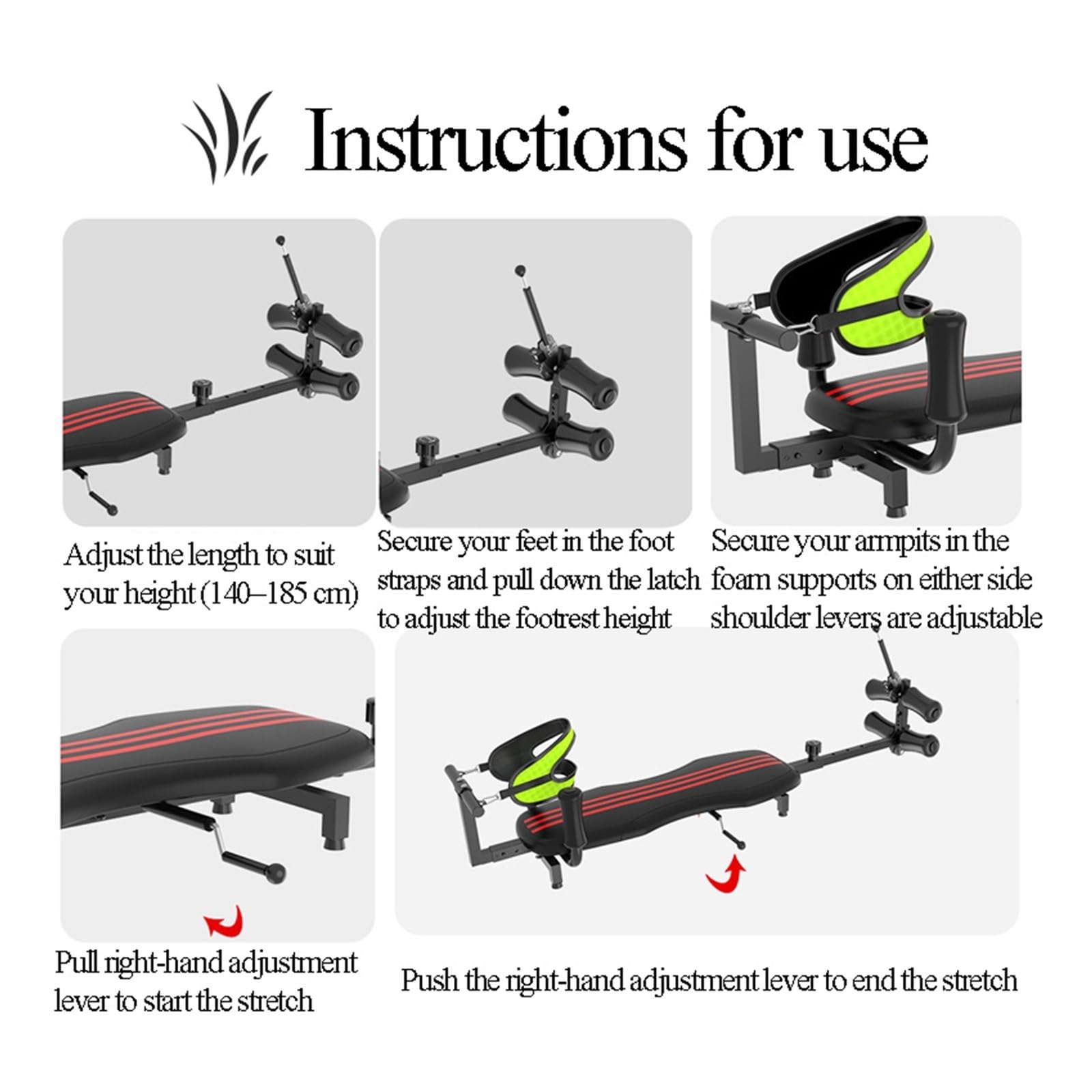 Training Mit Der Rückenstrecker-Maschine, Rückenstrecker-Bank Mit Zervikaltraktion, Trainingsgerät for Den Heim-Fitnessgerät for Lenden- Und Wirbelsäulentraktion, Dehnen