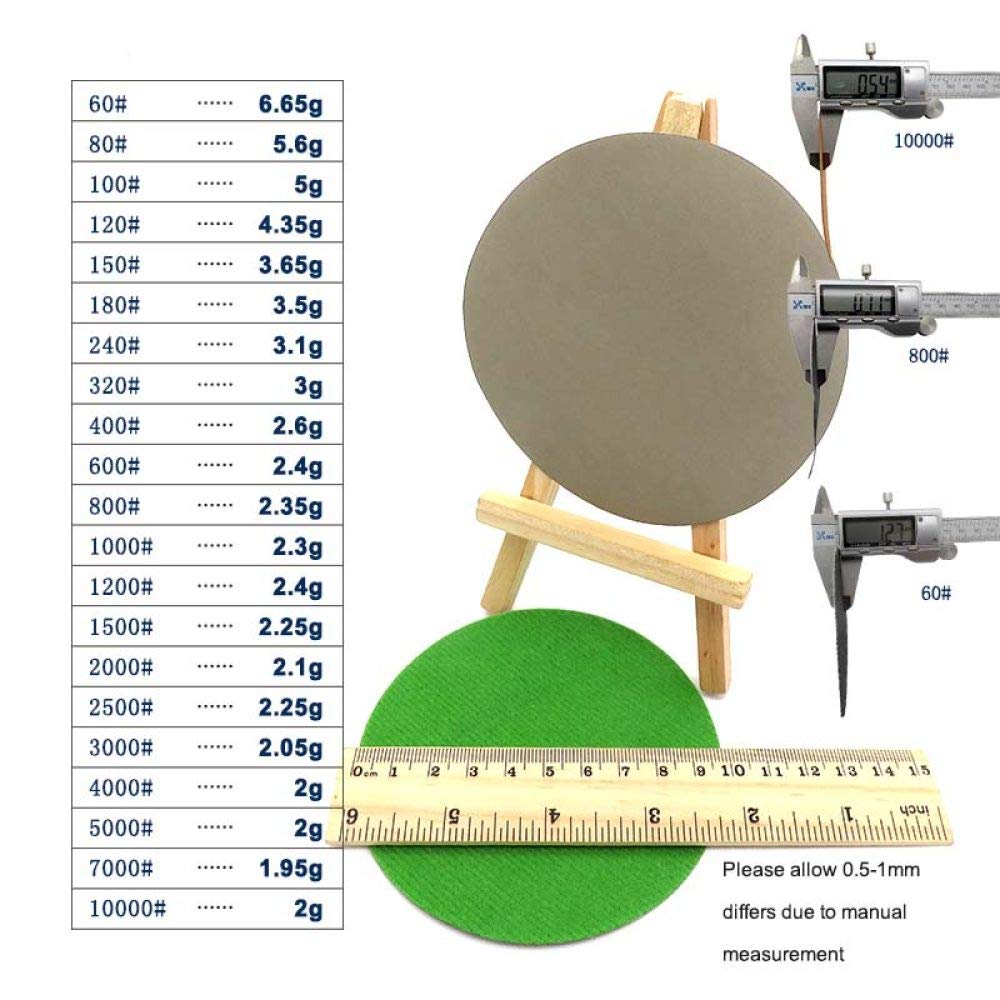 50pcs 4 Inch 100mm Waterproof Sandpaper 60 to 10000 Grit Hook & Loop Silicon Carbide Sanding Disc Wet/Dry for Polishing Grinding,2000