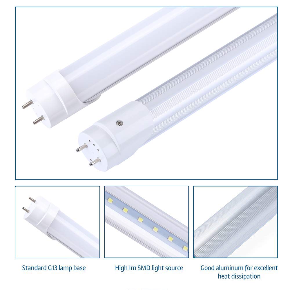 JOMITOP 4FT Led Light Tube, 22W (60W Equivalent), 2640 Lumens, Frosted