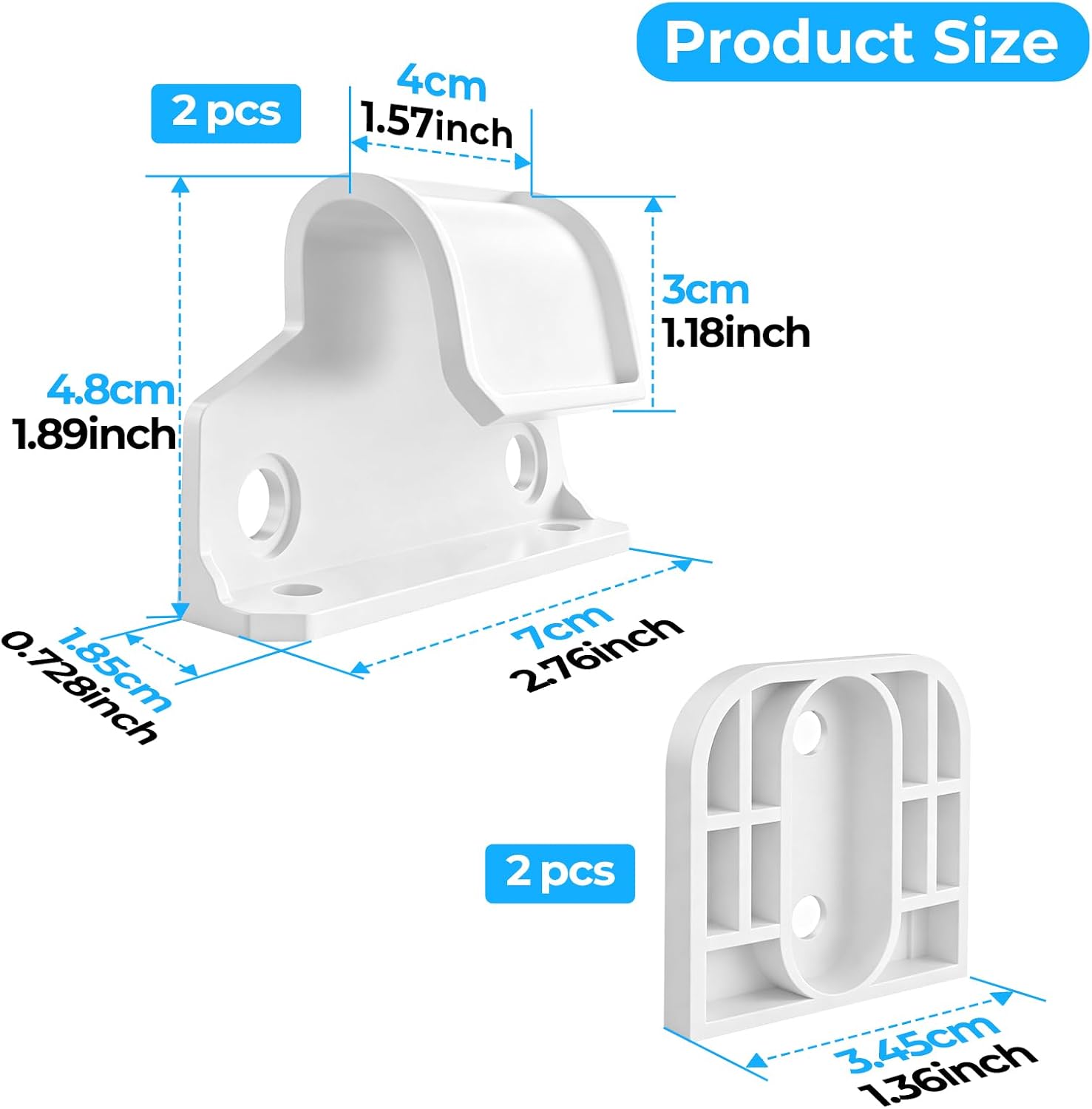 Retractable or Extensions Baby Gate Replacement Parts, 55" W x 33" H,White image 2