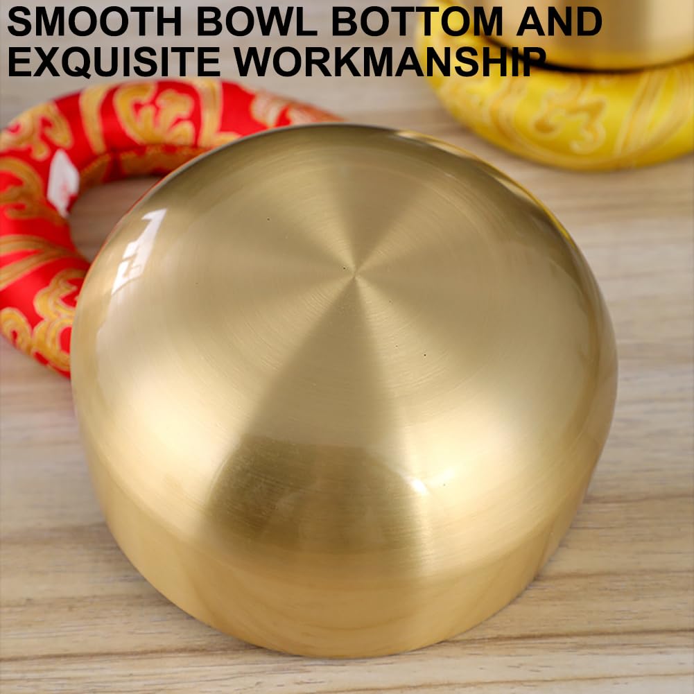 Campana Tibetana per Meditazione Chakra in Metallo, Autentica Campana Sonora Fatta A Mano (Custodia Ad Anello E Bacchetta per Percussioni), Campana Tibetana per Principianti
