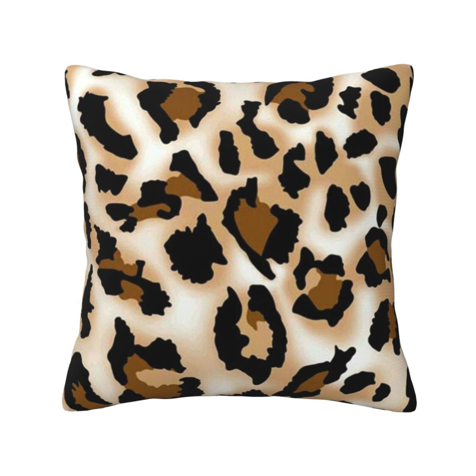 FFSHKOWE Leopard Decorative Throw Pillow Cover Double-Sided Printed Cushion Cover for Sofa Couch Bed Chair 40 x 40cm