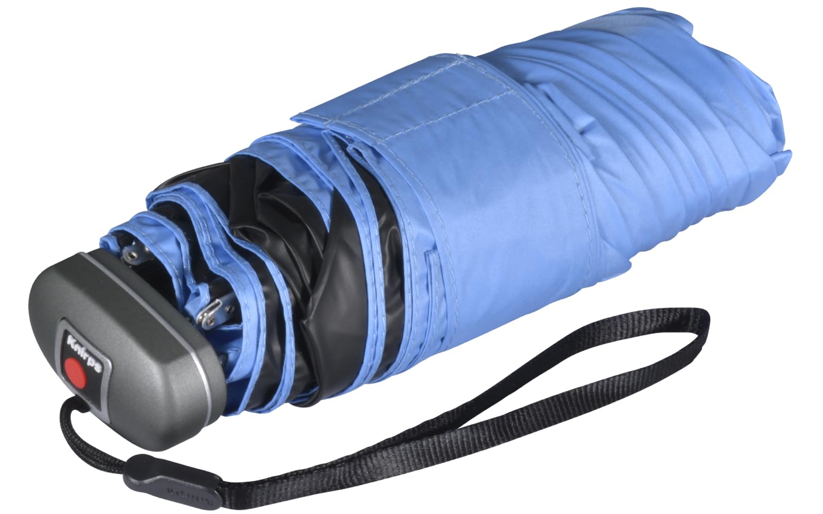 Knirps Ombrello tascabile da viaggio, Blu - rivestimento nero - protezione UV, 93