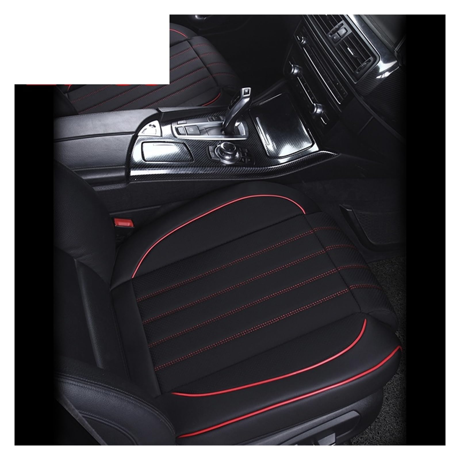 Set di coprisedili per auto in pelle PU traspirante Set di tappetino di protezione per cuscino per seggiolino auto universale per seggiolino auto。 Copri sedili Auto(Nero,2 pcs front seat covers)
