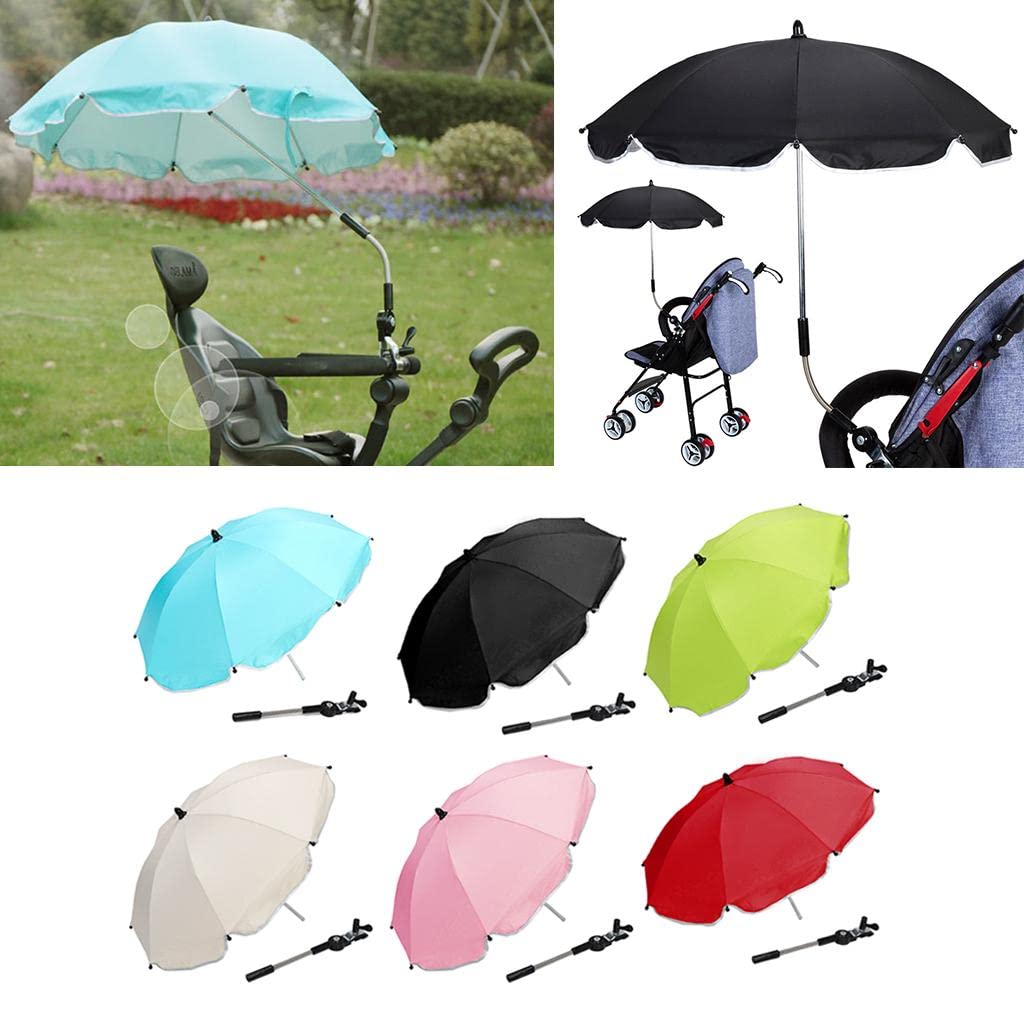 Parapluie Réglable pour Poussette de Bébé, Poussette pour Enfants, Parapluie, Couverture D'auvent, Parasol avec Clip, Blanc
