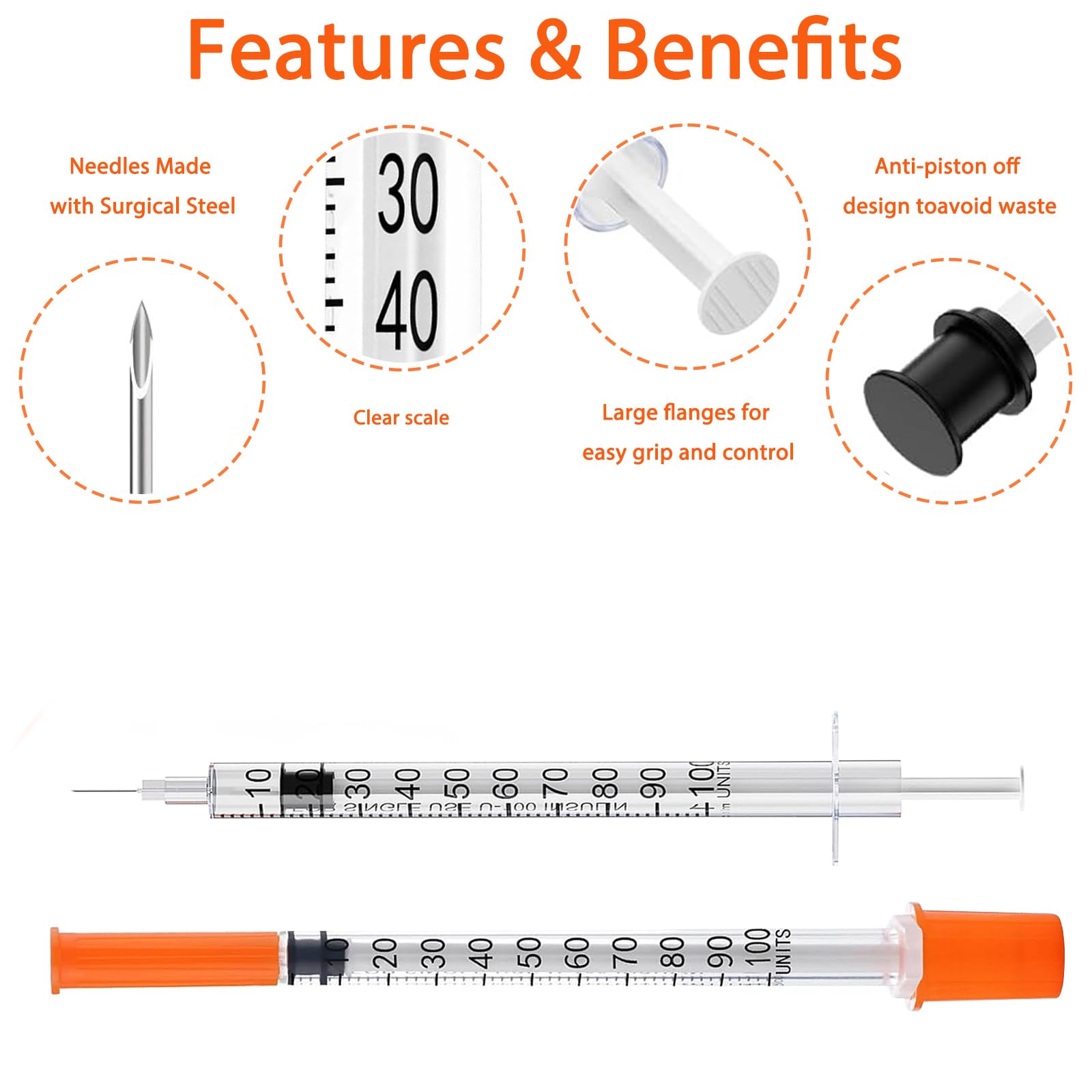 1ML Syringe with 31G 5/16" Needle, 30PACK Individually Wrapped Lab Supplies (1CC 31G 5/16"-30PACK) — Amazon image 4