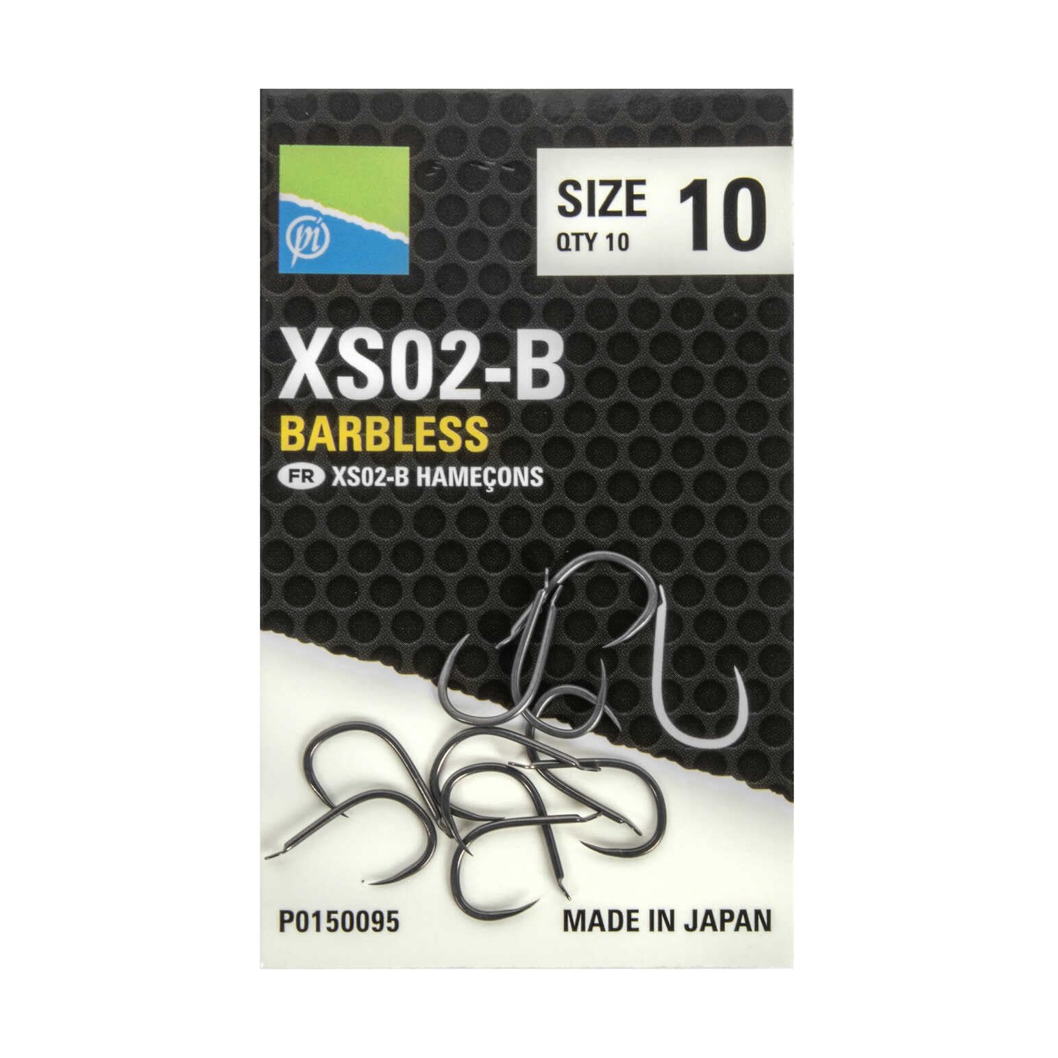 Preston Innovations XS02-B Size 8 Barbless, Carp and Barbel Hook, Big Fish, Large Baits, PTFE Coated, Strong, Super Sharp Beaked Point, Oversized Spade for Heavy Lines, Code P0150094