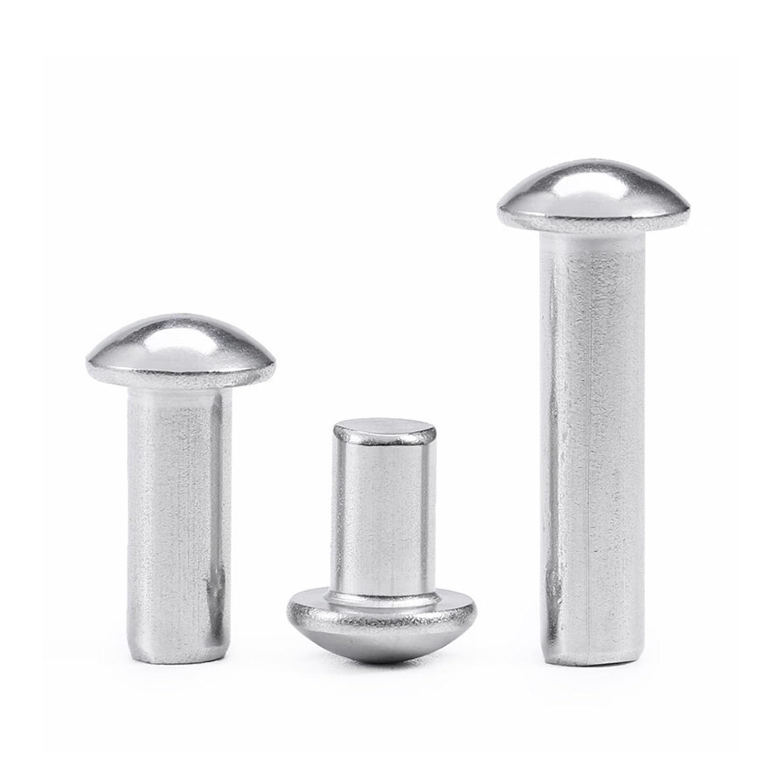 100 Pièces Rivets Massifs M3X45mm, Acier Inox Rivets Solides Tête Bombée