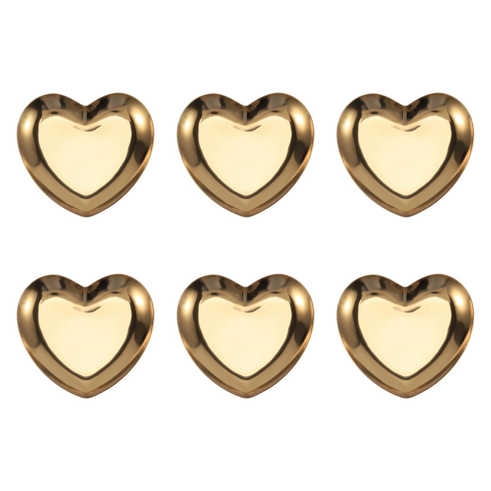 Vjsujehgy 6X Heart Shaped Jewelry Serving Plate Metal Tray Storage Arrange Fruit Tray Home Gold