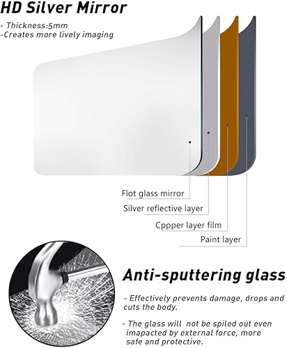 Miniatura 8 de TinyTimes Espejo de pared arqueado de 20 x 30 pulgadas, espejo de tocador, con marco de metal, para baño, dormitorio, entrada, espejo de pared