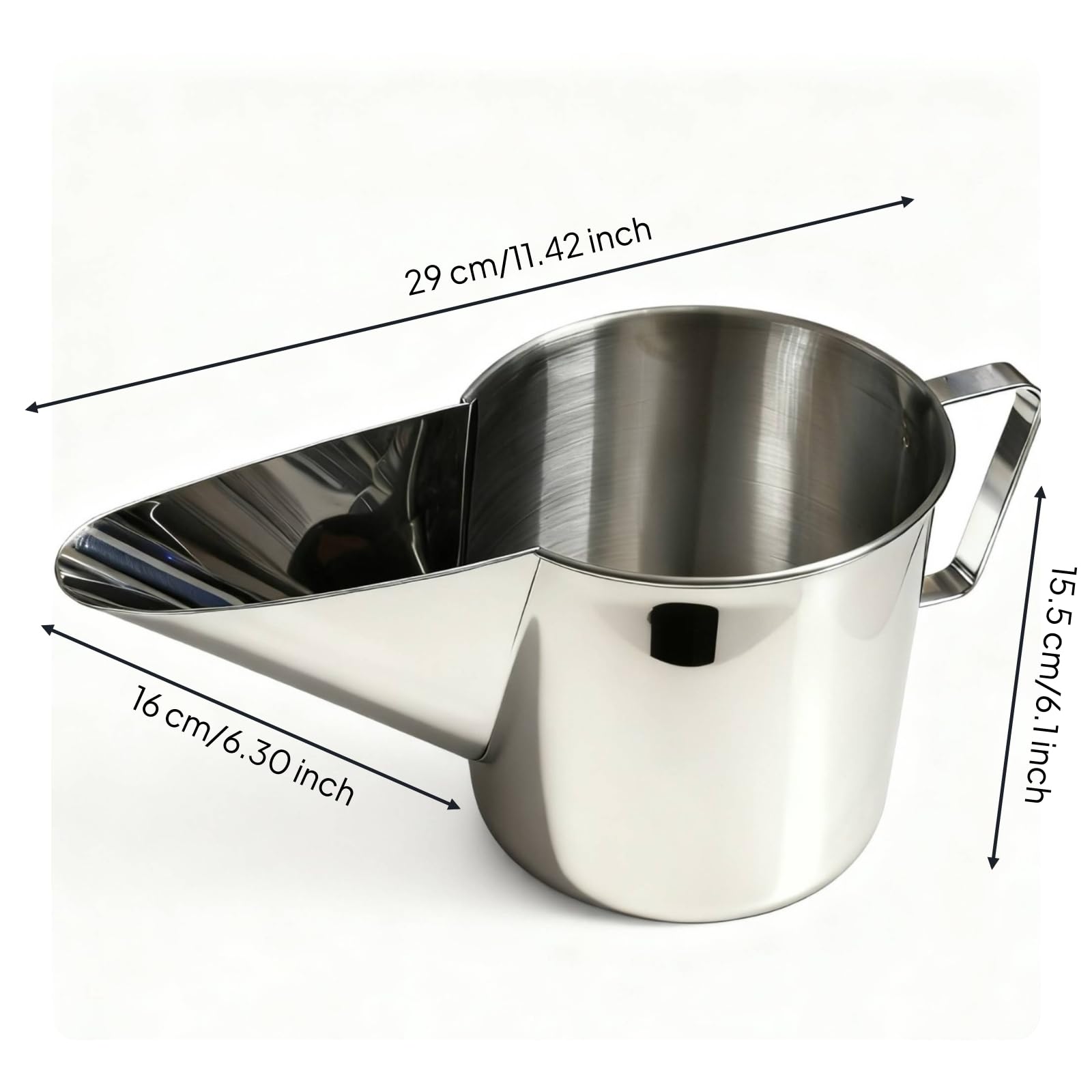 Jarra Acero Inoxidable con Conducto Prolongado Calidad Alimenticio Dosificador Mezcla con Asa 304 Jarra Medidora Tobera para Reposteros