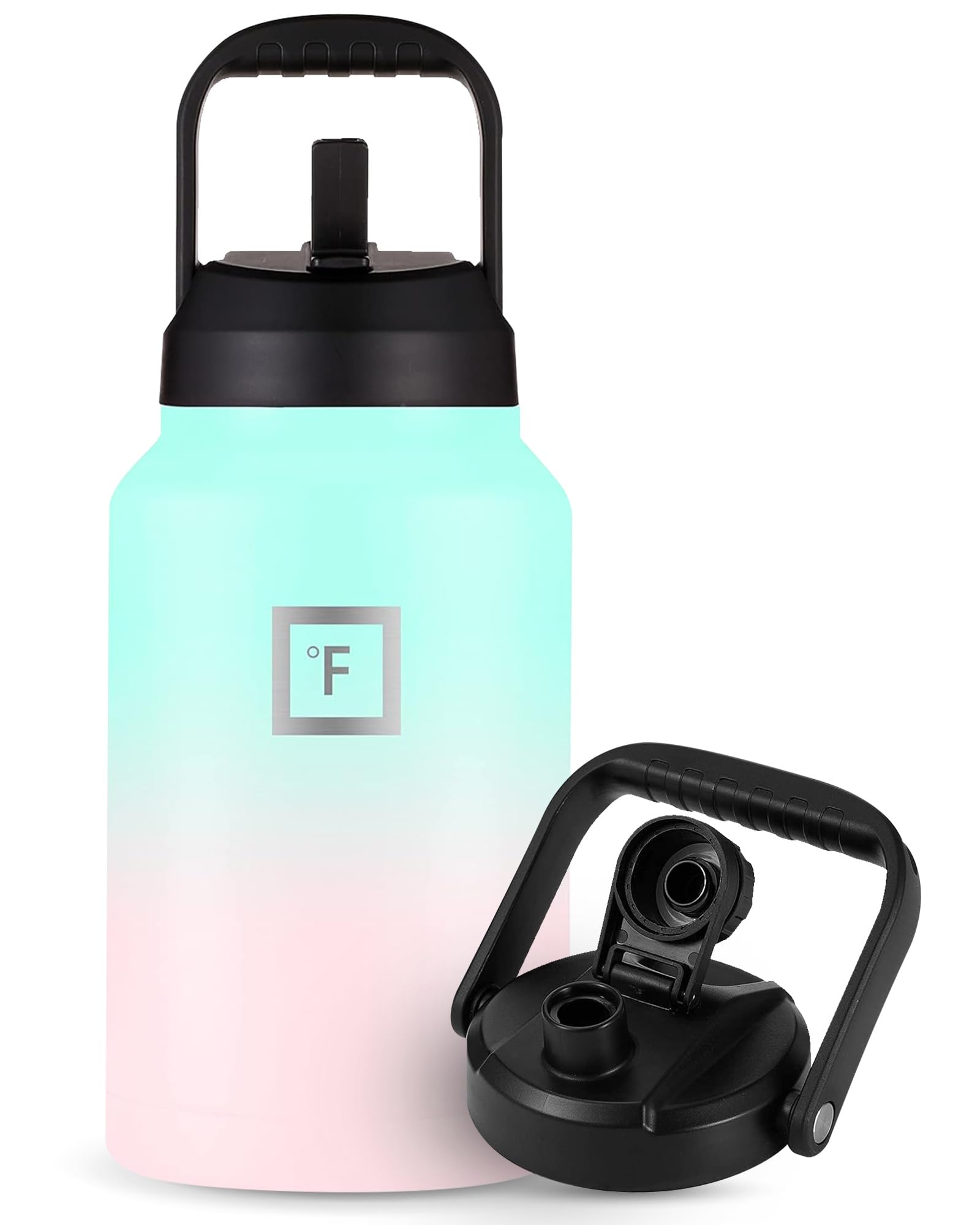 IRON FLASK Sports Water Bottle - Gallon Series - 2 Lids Straw and Spout Leak Proof Vacuum Insulated