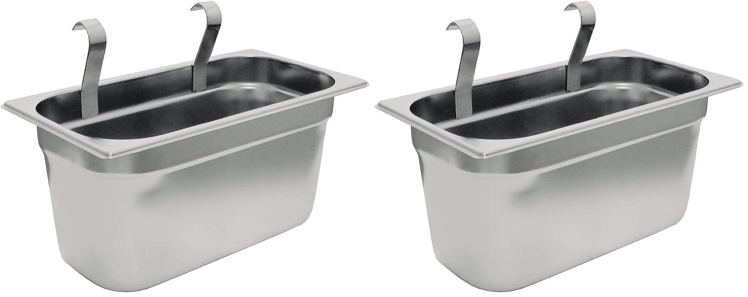 APS 11978 Bestecksammler GN 1/3, Edelstahl, 32,5 x 17,6 cm, Höhe 15 cm, Zwei Haken zum Einhängen (Packung mit 2)