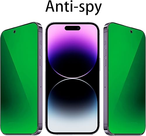 Miniatura 2 de 2 piezas anti-azul privacidad espejo de vidrio templado anti-espía protector de pantalla anti-espía película traje para iPhone 14 Pro, 6.1 pulgadas