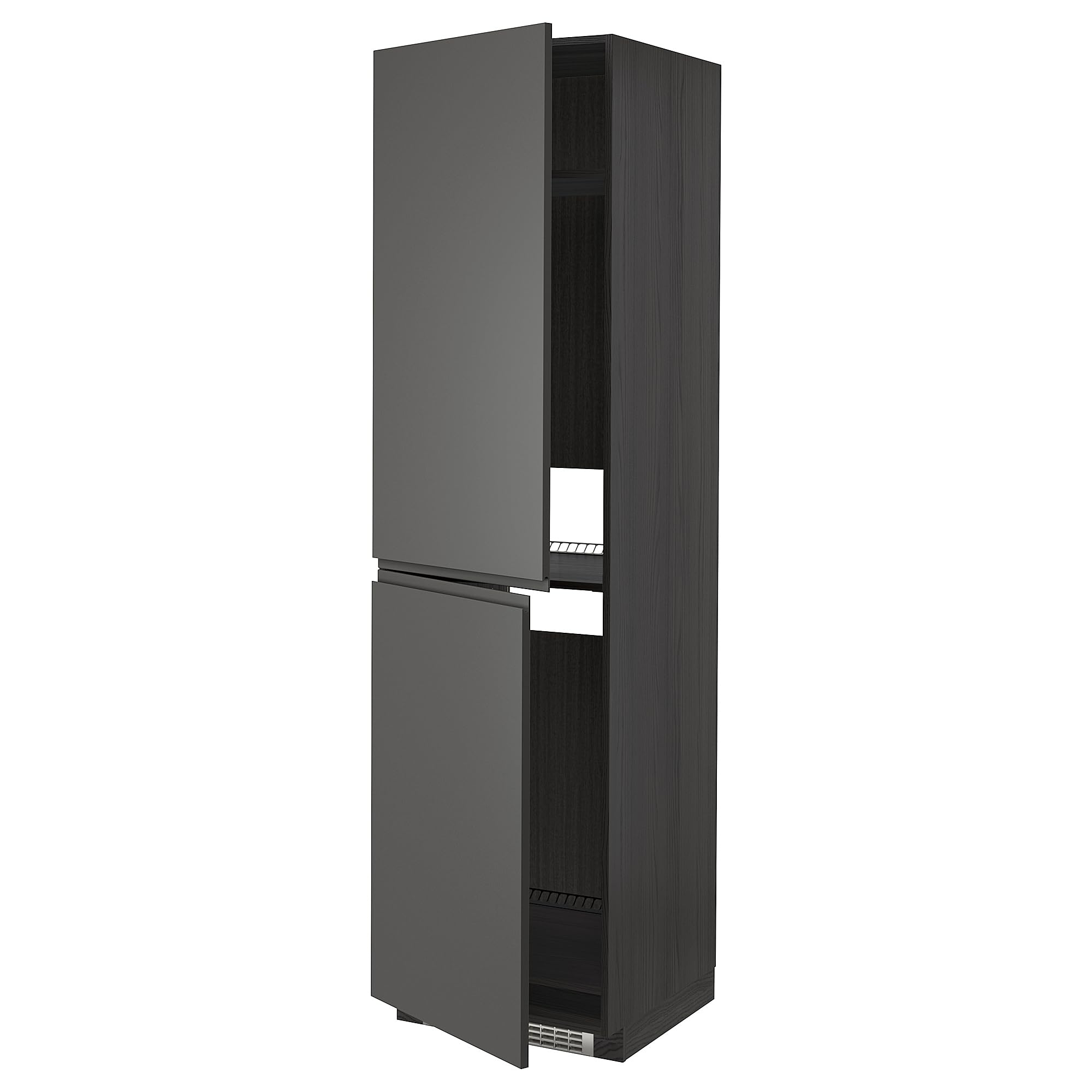 ProTuning METOD Refrigerator/Freezer High Cabinet, Black/Voxtorp Dark Grey, 60x60x220cm