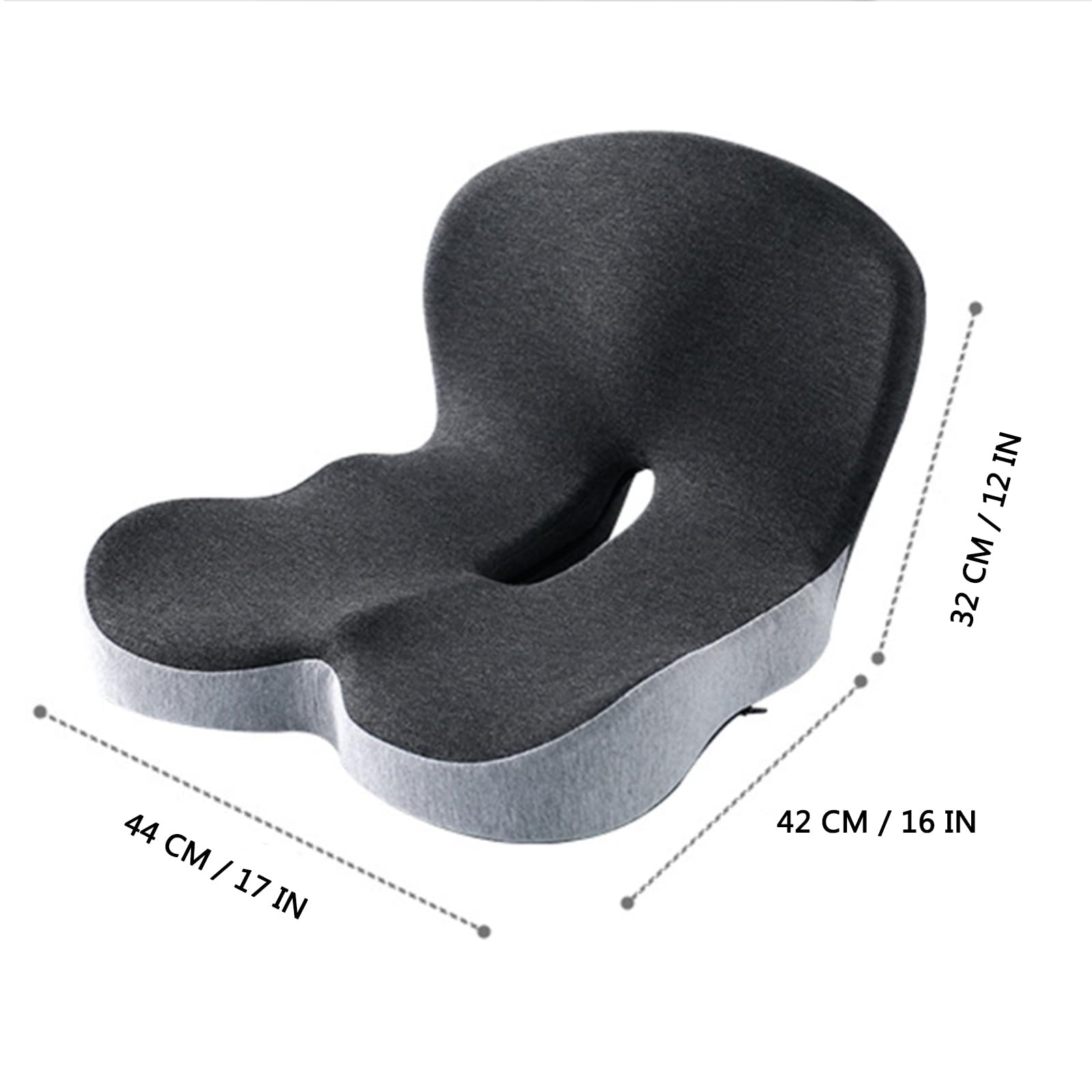Cojin Antiescaras, Cojin Viscoelastico, Cojin Silla Oficina, Cojín de Asiento de Espuma viscoelástica, Cojin Coxis Ortopedico Antiestrés Eficaz, Favorece la Circulación Sanguínea (Negro)
