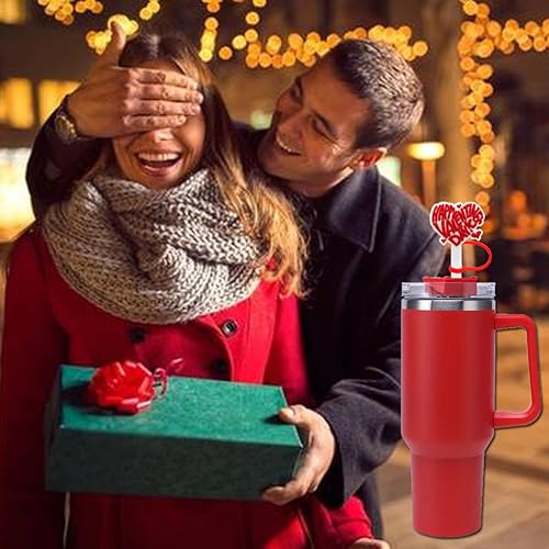 Miniatura 4 de 6 fundas para pajilla, 6 unidades, con diseño de corazón de silicona, para vasos con asa, protector de tapones a prueba de polvo, reutilizables,