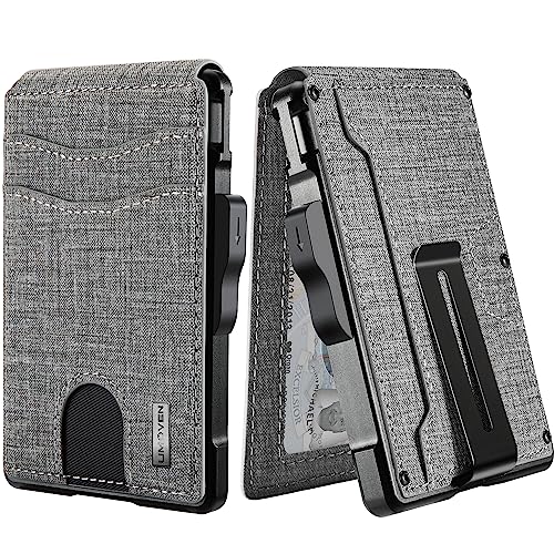 umoven Wallet for Men - with Money Clip Slim Leather Slots RFID Blocking Bifold Minimalist Wallet
