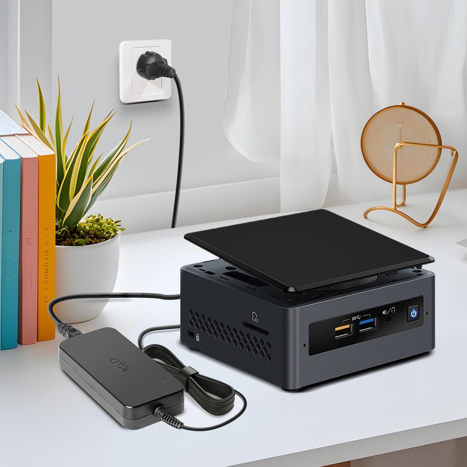 KFD 120W Netzteil 19V 6,32A für GEEKOM IT13 & Intel NUC Mini PC EU Kabel | 120W Ladegerät für GEEKOM und Intel NUC Mini PCs, 19V 6,32A, 5,5x2,5mm Anschluss, ideal für Zuhause und Büro