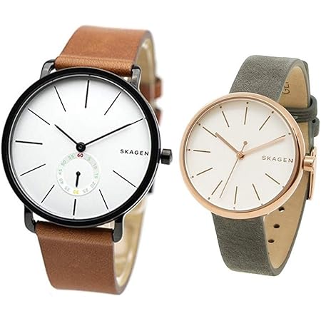 Amazon スカーゲン Skagen 時計 アクセ収納box付き ペアウォッチ 北欧 ペア時計 シンプル スリム 白 ブラウン グレー レザーベルト Skw6216skw2644 腕時計 並行輸入品 メンズ腕時計 腕時計 通販