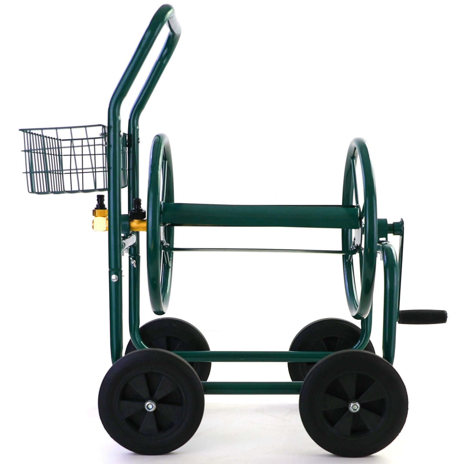 Schlauchwagen Schlauch Handwagen Grün mit Ablagekorb bis 60m Gartenschlauch