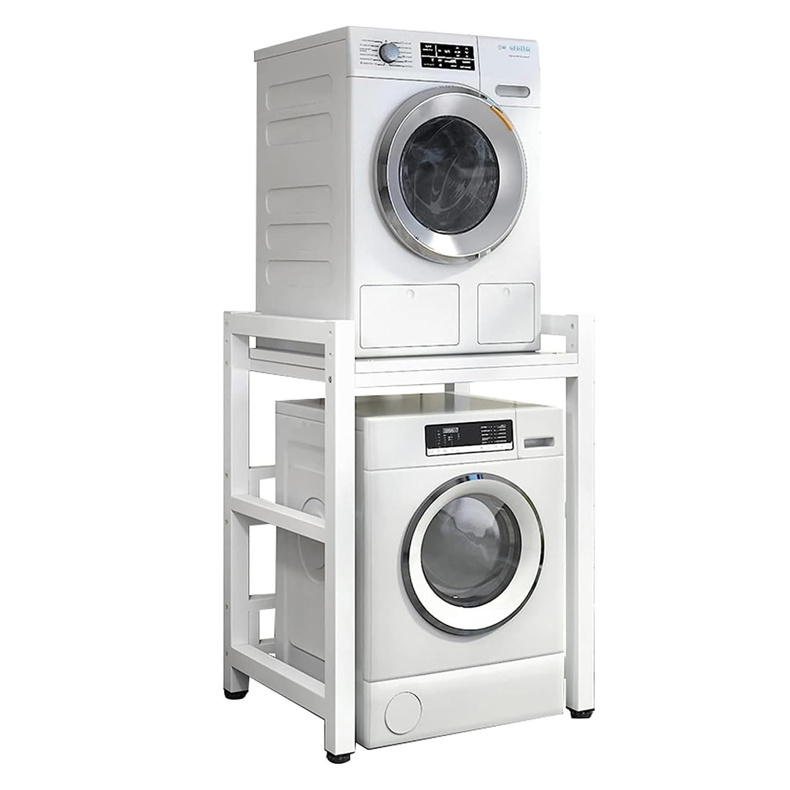 CGCSYZ Dryer Stand Height Adjustable Portable Stacking Kit for Washing Machine Tumble Dryer, Storage Rack Over Washing Machine Storage Unit, 300KG Load Capacity (D)