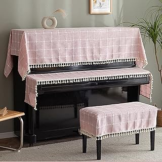 Piano cover,Piano Cover Cloth,dust Cover,Piano Protective Cover Piano Cover Top Cover Electronic Piano Keyboard Cover Chair Cover for Standard Upright Thick (Piano cover+keyboard cover+single chair co