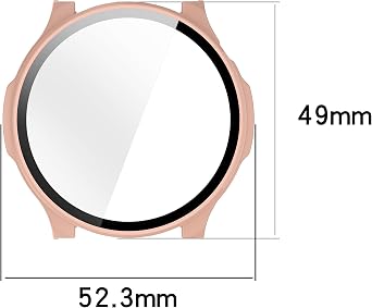 Compatible with Amazfit Balance 2 Case Cover, Waterproof PC Protective Case Full Cover Built-in HD Tempered Glass Screen Protector (6-Pack)