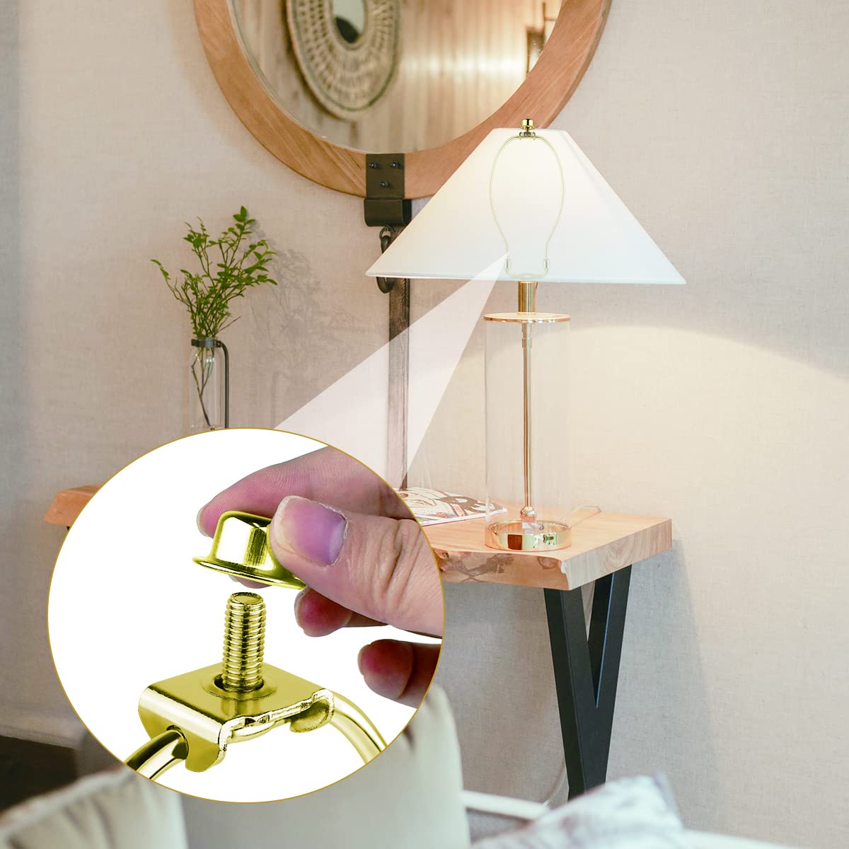 2 Stück Lampenschirm-Harfenhalter, 20,3 Cm, Aus Metall – Perfekt Für DIY-Lampen, Tisch- & Stehlampen