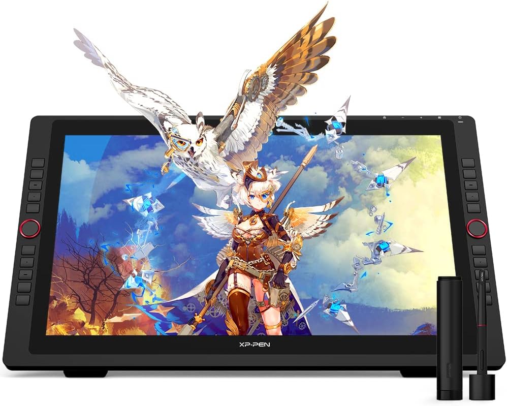 – XP-PEN 22R Pro Drawing Tablet 21.5 Inch Pen Display Graphic Monitor IPS Monitor with Two Red Dial Wheels and 20 Express Keys Battery-Free Stylus Tilt Supported 88% NTSC (Adobe RGB≧90%，sRGB≧120%)