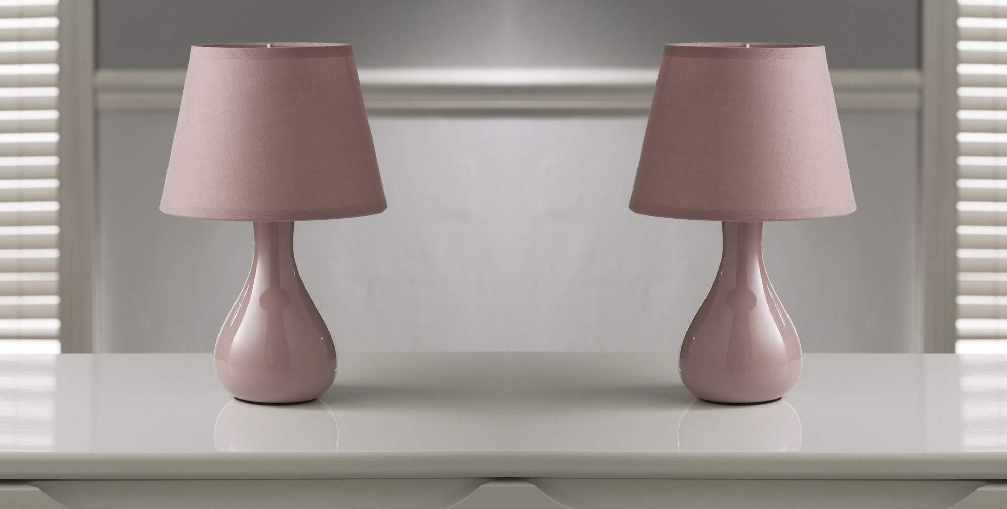 K Living  Pink Calvin Small Ceramic Table Lamp & Shade, Sports Direct