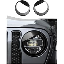Hoolcar for JL Angry Eyes Headlight Trim Cover for 2018-2024+ Jeep Wrangler JL Gladiator JT, Front Headlight Frame Fit for Jeep WranglerFit for Premium Version