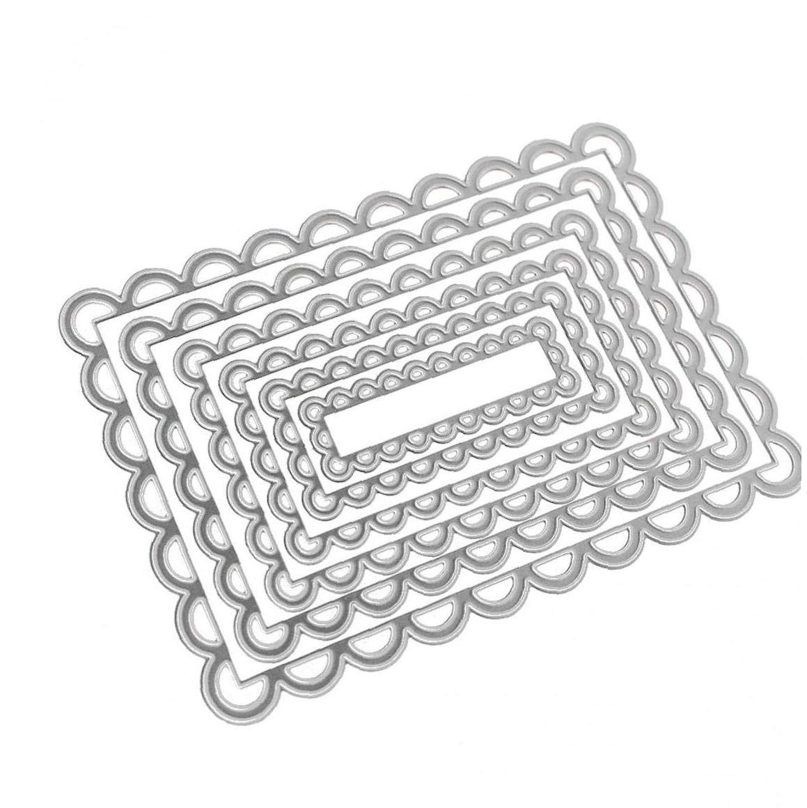 Lankater Rectangle Lace Frame Dies Cutter Stencils Template For Scrapbooking Photo Album Embossing Diy Craft 6Pcs
