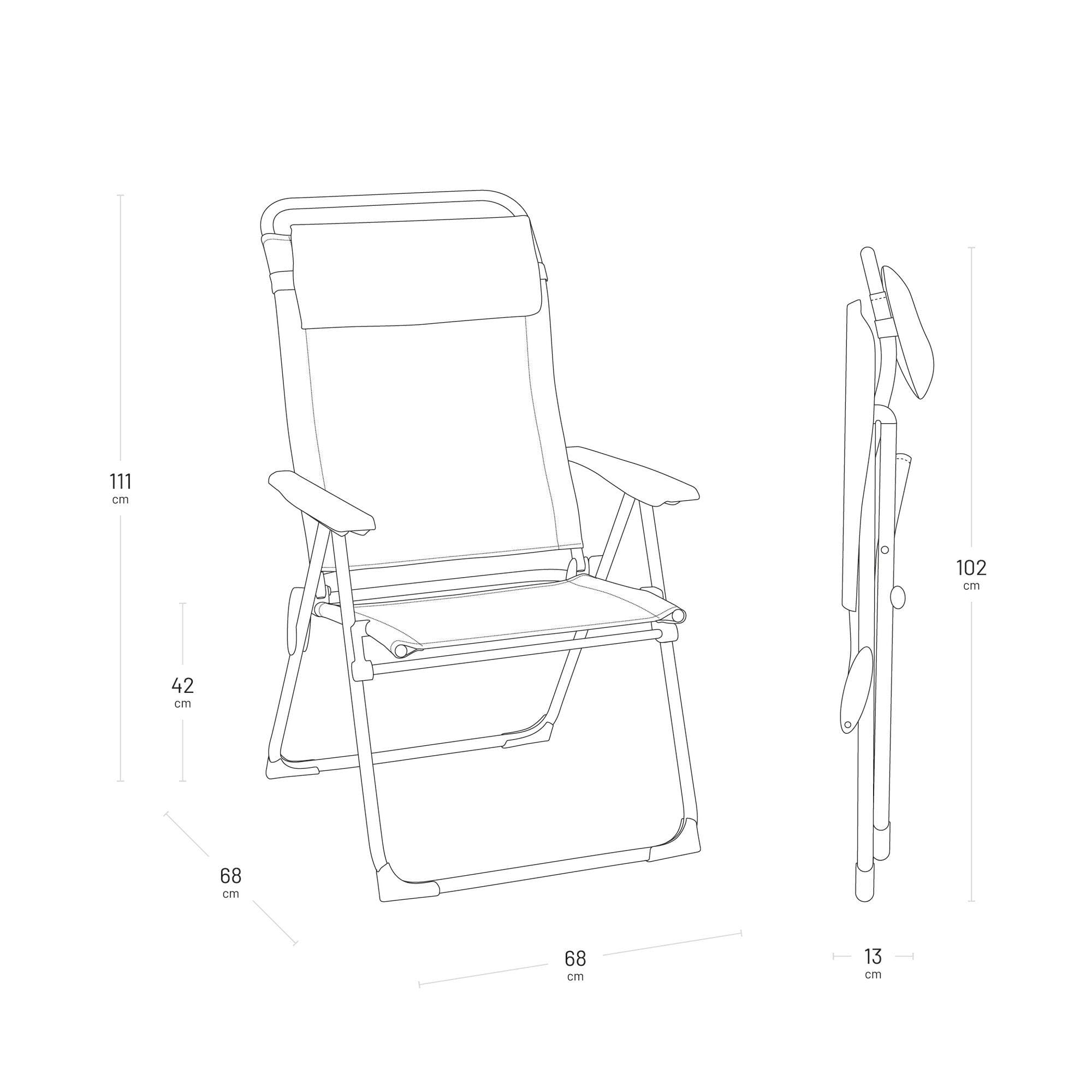 Lafuma Mobilier ALU Stuhl Cham XL, Batyline, Rye II, 67,5 x 68 x 111 cm
