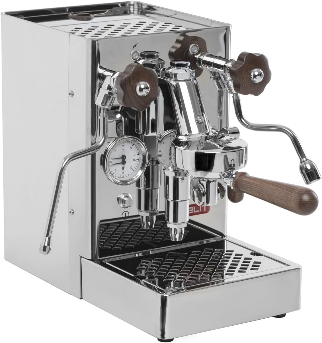 Lelit PL62-W Mara, Professional Espresso Machine with L58E Group – Wooden Details, Stainless Steel, 1400 W, 2.5 liters, Silver