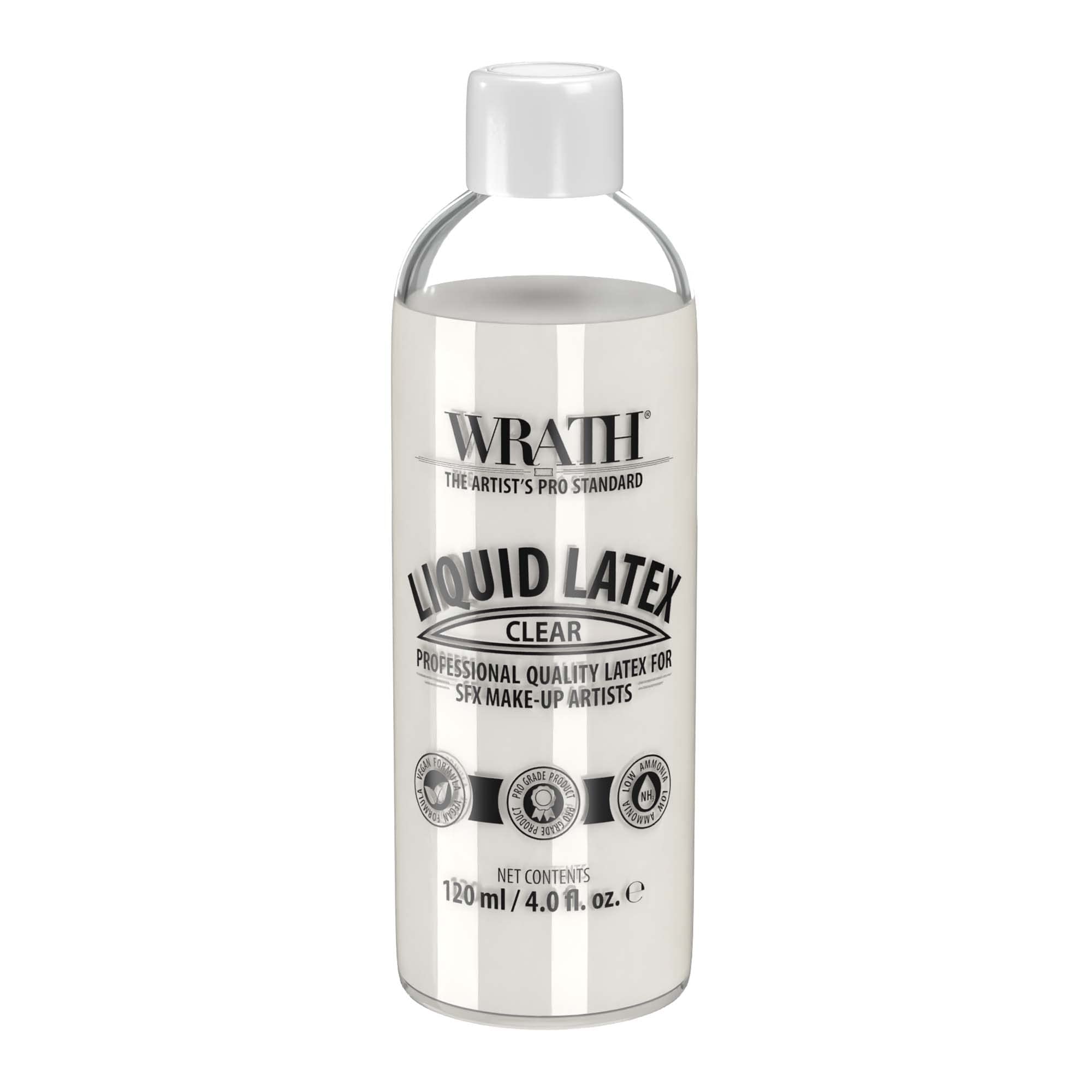 WRATH Clear Liquid Latex - Professional, special fx make-up for Halloween, Skin Safe (120ml)